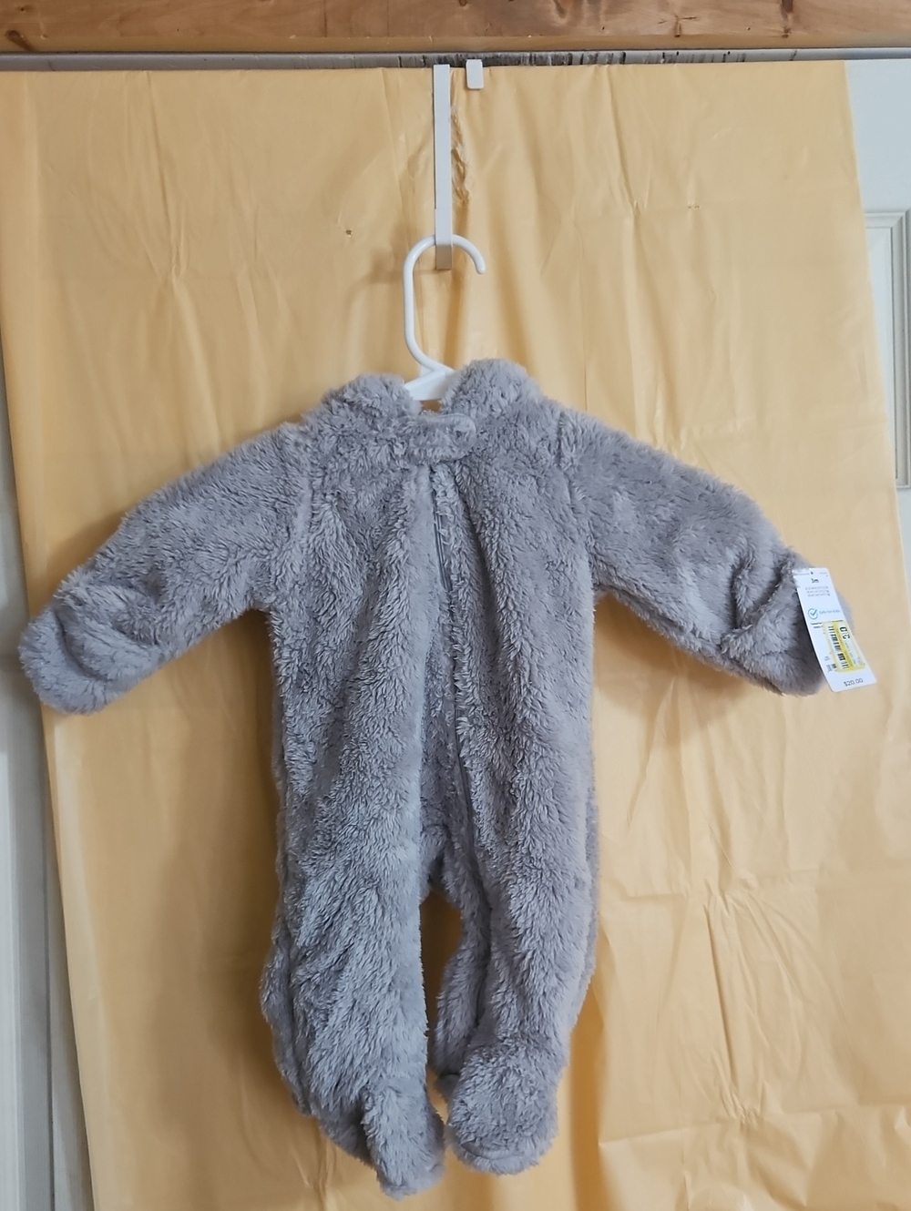 CARTER'S JUST ONE YOU FUZZY BABY ONE PIECE: GRAY: NEW WITH TAGS: 3 MTH